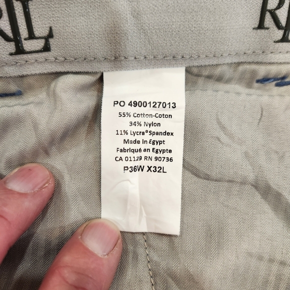 Lauren Ralph Lauren Pants Mens 36/32 36x31 Blue Chino Straight Golf Cotton Nylon - Picture 7 of 13